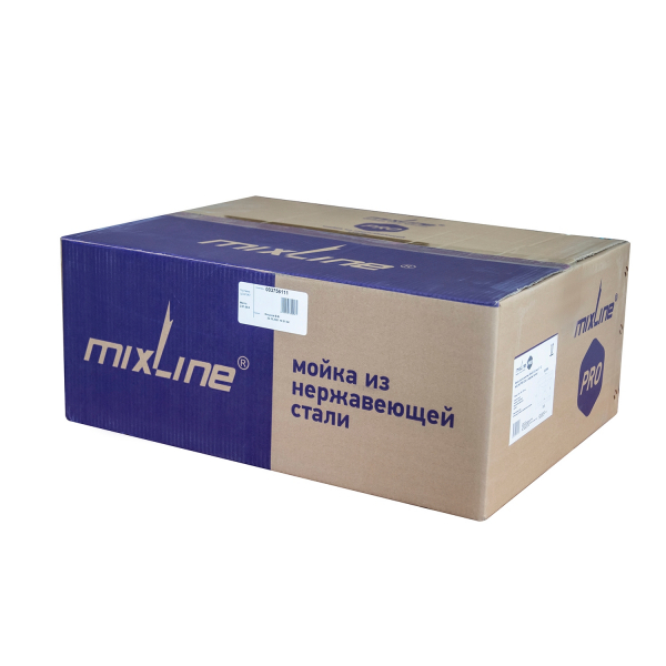 Мойка настол.монтаж 53х43 (3,0) вып 3 1/2  MIXLINE PRO 22см с сифоном (черный графит)