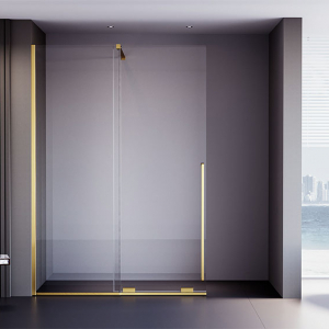 Душевая дверь Veconi Premium Trento PTDW-50G, 1300x2000, брашированное золото, стекло прозрачное Ника