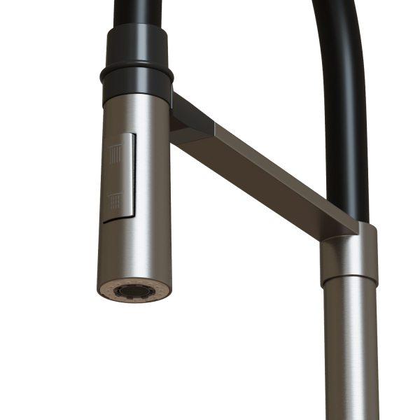 Смеситель для кухни 35k MIXLINE MLSS-0402 черный гибкий излив магнит, п/гайку САТИН