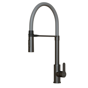 Смеситель для кухни 35k MIXLINE MLSS-0402BL серый гибкий излив магнит, п/гайку ЧЕРНЫЙ ГРАФИТ Ника