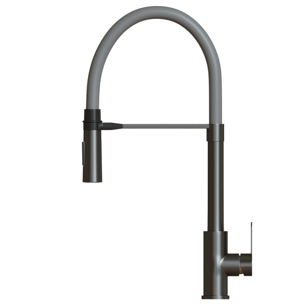 Смеситель для кухни 35k MIXLINE MLSS-0402BL серый гибкий излив магнит, п/гайку ЧЕРНЫЙ ГРАФИТ